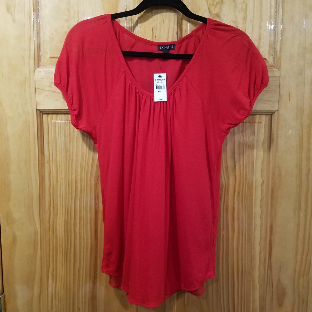 NWT Express red top with sheer back!